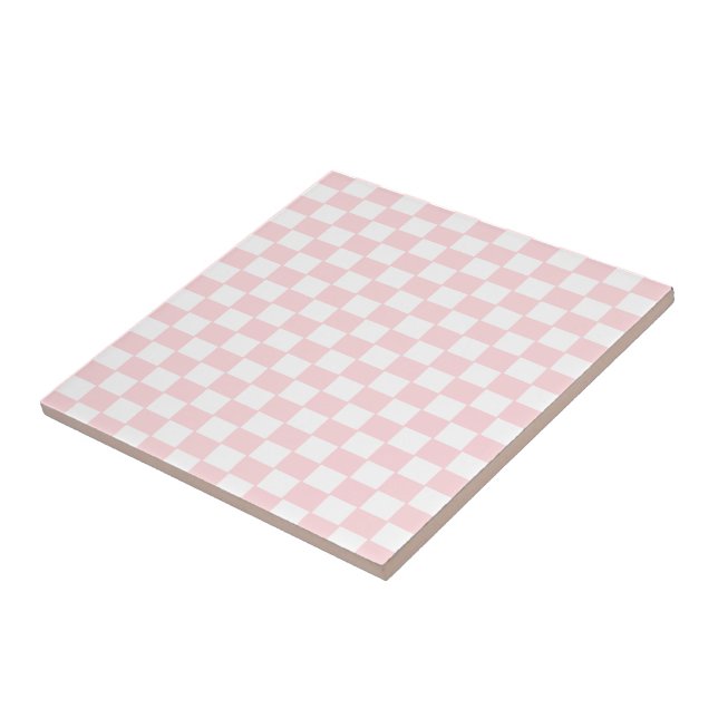 Keramikfliese Rosa und Weiß Quadrat (Seite)