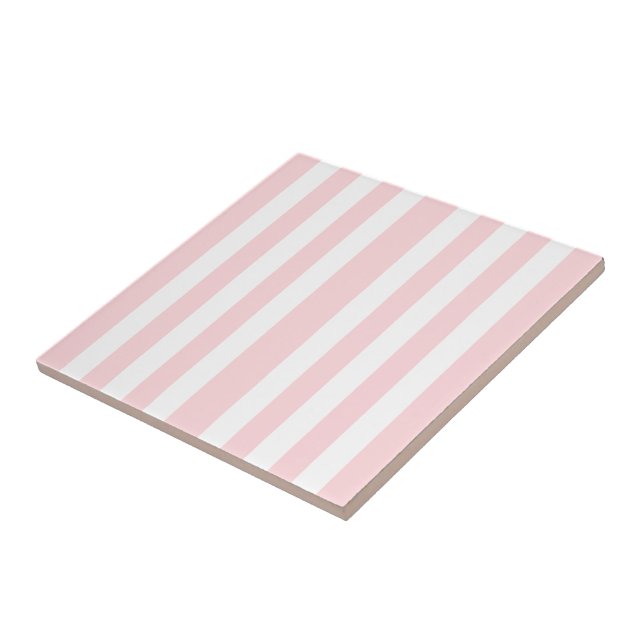 Keramikfliese Rosa & Weiße Streifen (Seite)