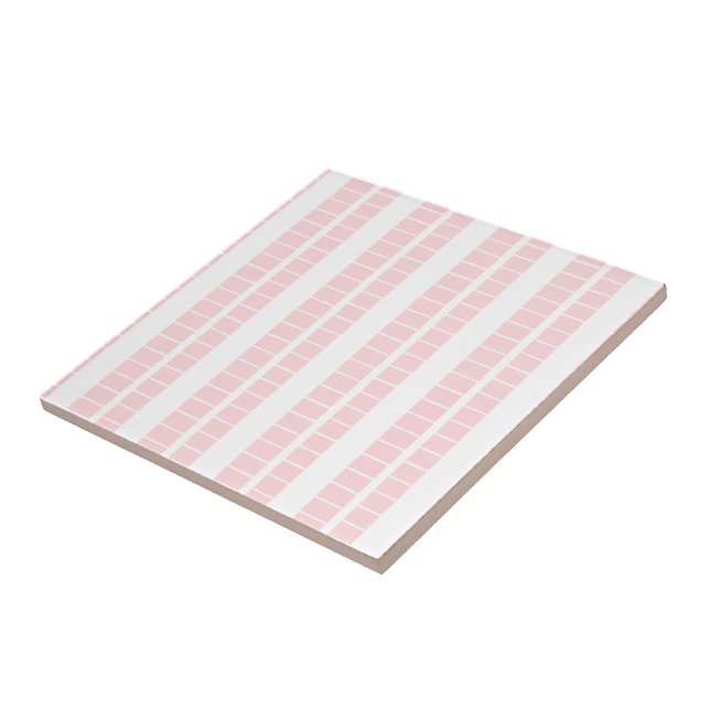 Keramikfliese Rosa & Weiße Streifen (Seite)