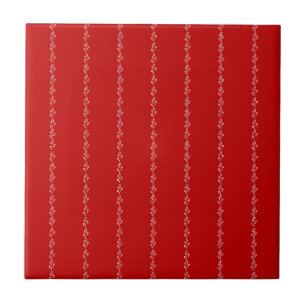 Keramikfliese Rotes Blumenmuster