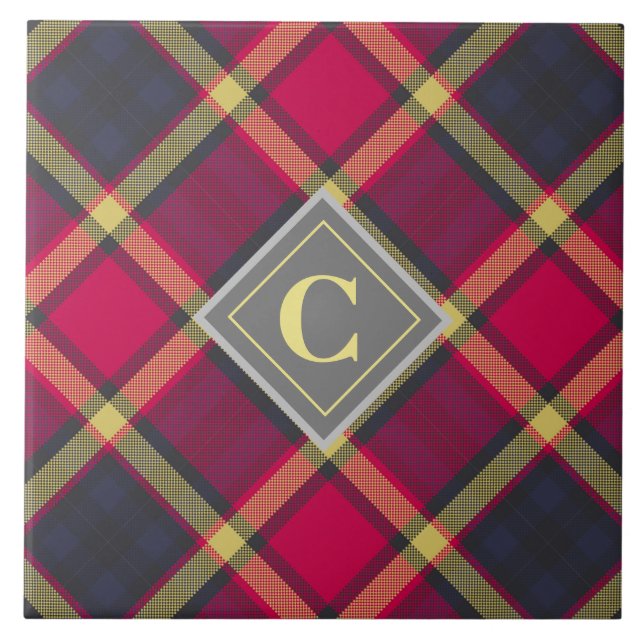 Keramikfliese - Schottischer Tartan Anfangsbuchsta (Vorderseite)