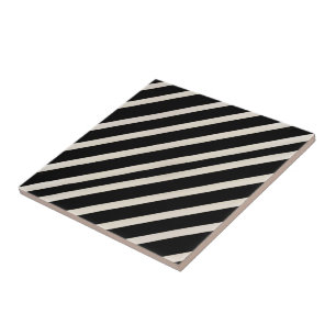Keramikfliese Schwarz und Beige Streifen