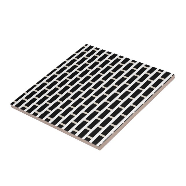 Keramikfliese Schwarz und Beige Streifen (Seite)