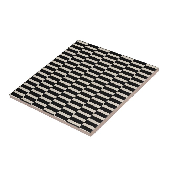 Keramikfliese Schwarz und Beige Streifen (Seite)