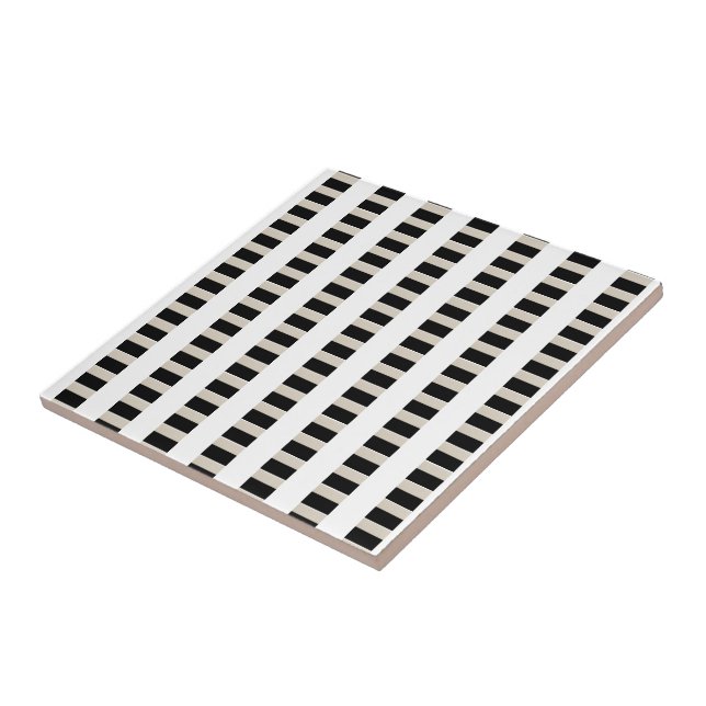 Keramikfliese Schwarz und Beige Streifen (Seite)
