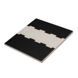 Keramikfliese Schwarz und Beige Streifen