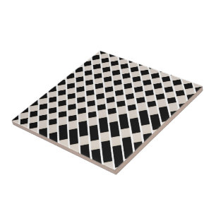 Keramikfliese Schwarz und Beige Streifen Quadratis
