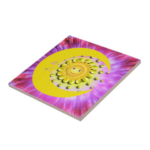 Keramikfliese Sonne Mond