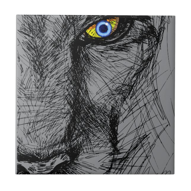 Keramikfliese Tiger's Gaze (Vorderseite)