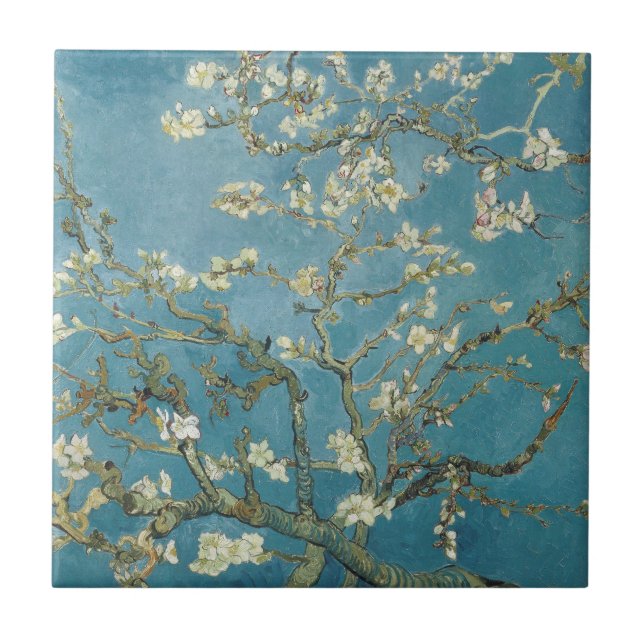 KERAMIKFLIESE: VINCENT Van Gogh: ALMOND BLOSSOM. Fliese (Vorderseite)