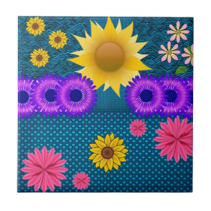 Keramikfliese Vintage viktorianische Blumen Floral