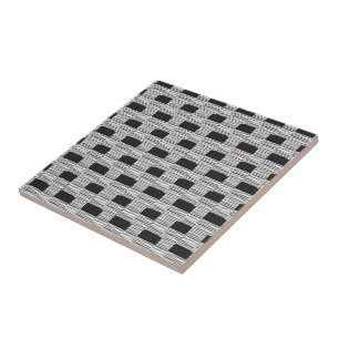 Keramikfliese Weiß und Schwarz Karo Quadratisch