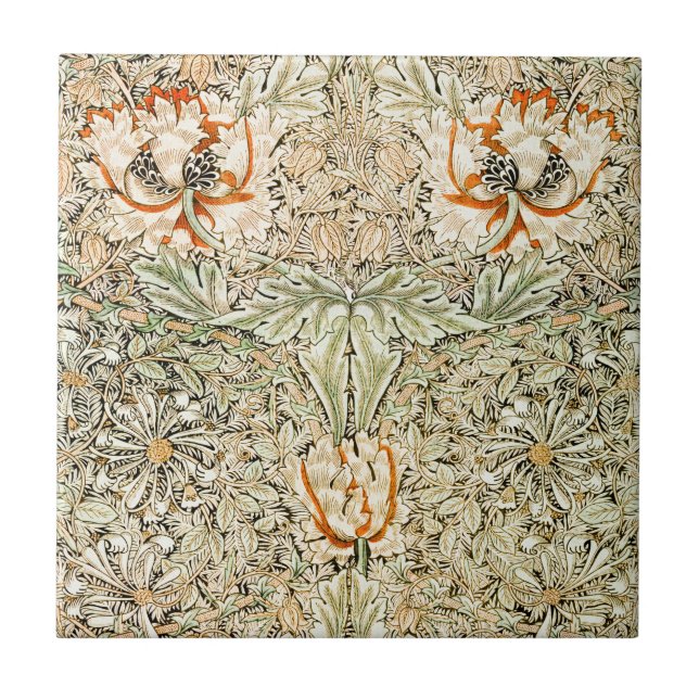 KERAMIKFLIESE: WILLIAM MORRIS : HONEYSUCKLE FLIESE (Vorderseite)