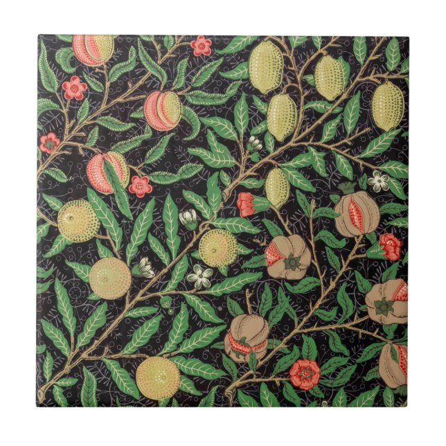 KERAMIKFLIESE: WILLIAM MORRIS : POMEGRANAT FLIESE (Vorderseite)