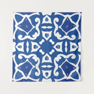 Keramikfliesen azulejo portugal. Nahtloser Vintage Wandteppich