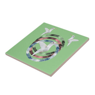 Keramikfliesen Vögel Kreise Fliese