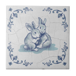 Keramikfreundliche Kaninchen Delft Fliese
