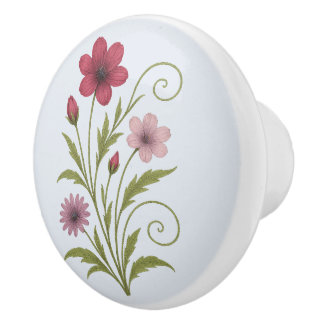Keramikgriff Blumennatur-rustikales Design Keramikknauf