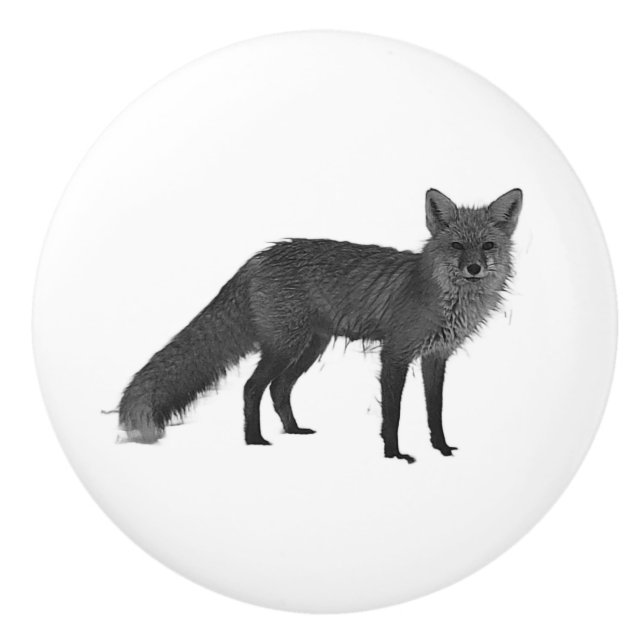 Keramikgriff Rotfuchs Keramikknauf (Vorderseite)