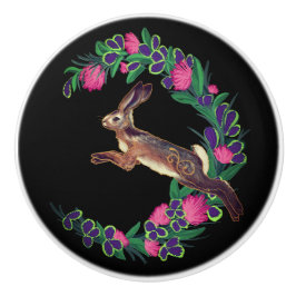 Keramikknauf Halbmond-März-Hase