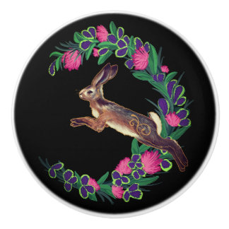Keramikknauf Halbmond-März-Hase