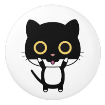 Keramikknauf. Katze.