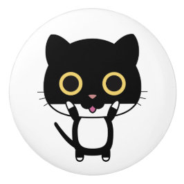 Keramikknauf. Katze. Keramikknauf