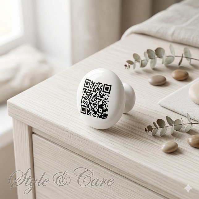 Keramikknopf mit einzigartigem QR-Code-Design Keramikknauf (Ceramic Knob with Unique QR Code Design)