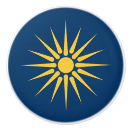Keramikknopf mit Flagge von Makedonien, Griechenla Keramikknauf