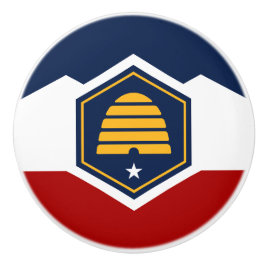 Keramikknopfgriff mit neuer Flagge von Utah, USA Keramikknauf