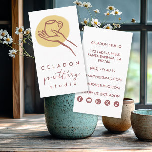 Keramikstudio Elegante handgezeichnete Icons  Visitenkarte