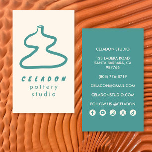 Keramikstudio Elegante handgezeichnete Icons  Visitenkarte