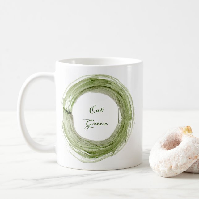 Keramiktasse mit Eat Green Design Kaffeetasse (Mit Donut)