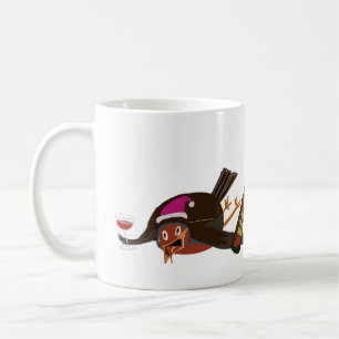 Keramiktasse mit Flat Out Robin Design Kaffeetasse