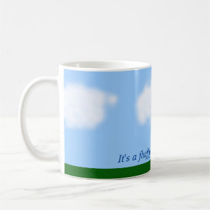 Keramiktasse mit flauschigem weißen Wolken-Design Kaffeetasse