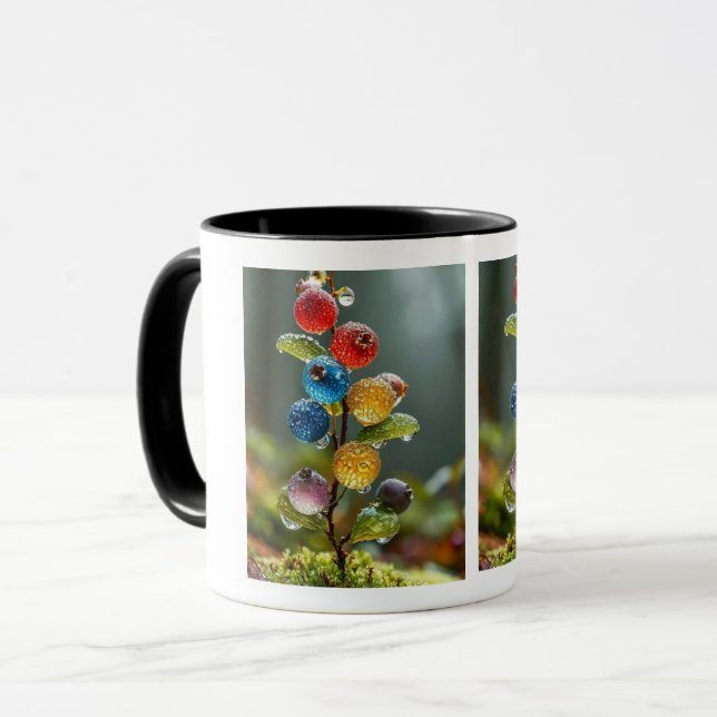 keramische Kirschen-Kaffeetasse Tasse (Vorderseite Links)