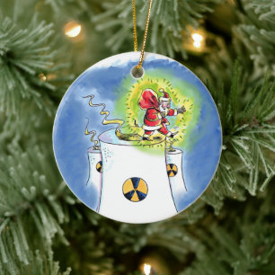 Keramischer Weihnachtsmann-Ornament mit Nuklear-Ex Keramik Ornament