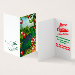 Kereru mit Ornamenten Weihnachtskarte