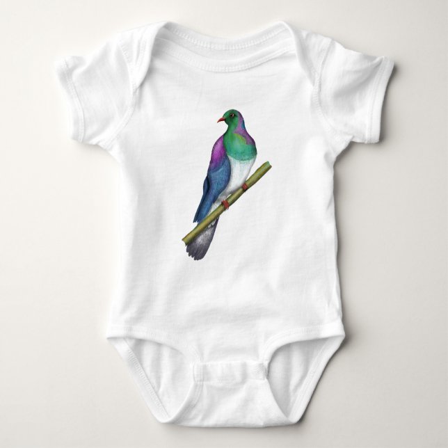Kereru-Taube Baby Strampler (Vorderseite)