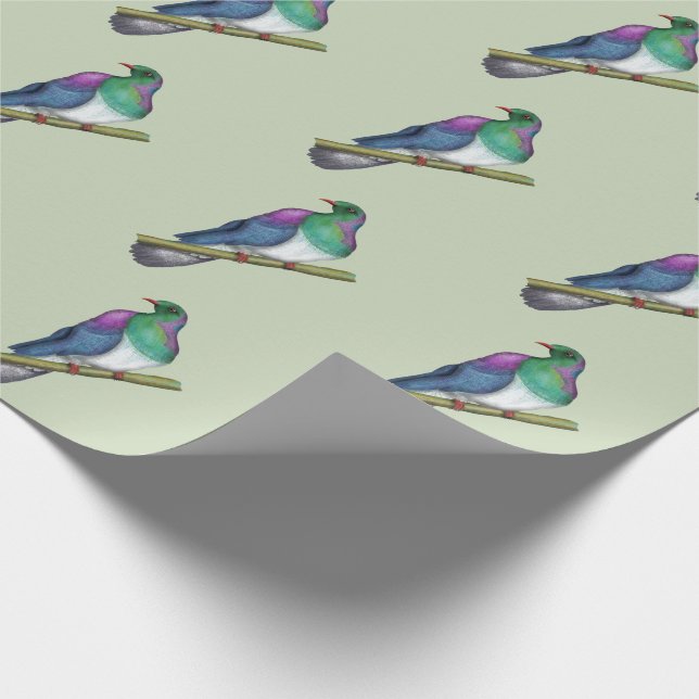 Kereru-Taube Geschenkpapier (Ecke)
