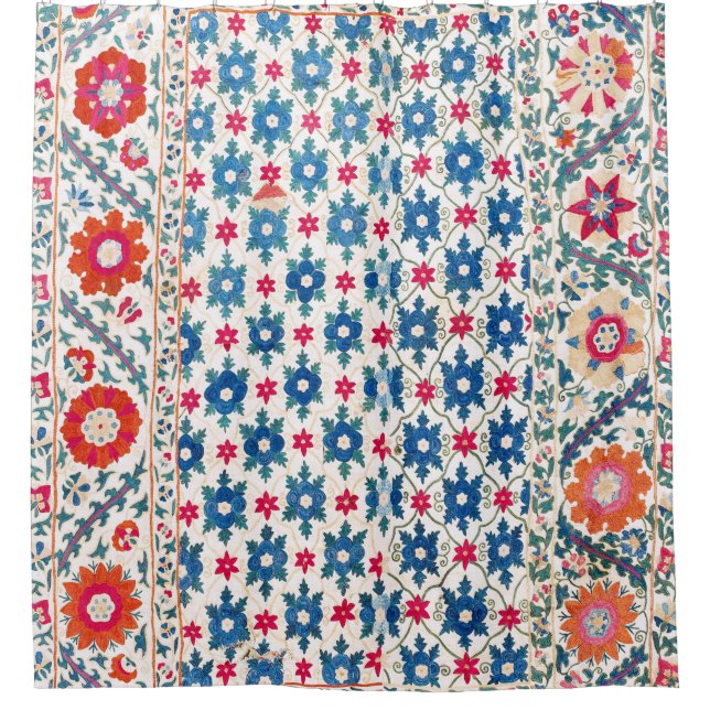 Kermina Suzani Usbekistan Stickerei Print Duschvorhang (Vorderseite)
