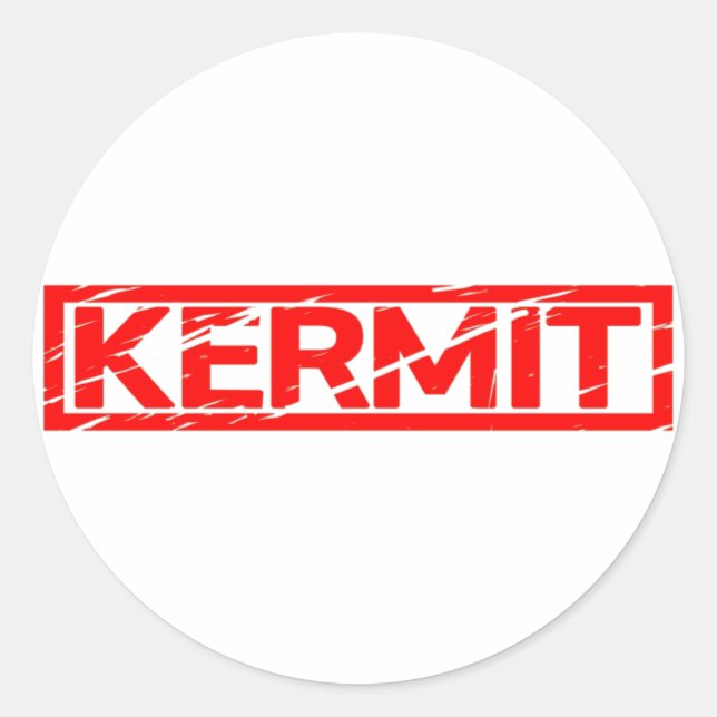 Kermit-Briefmarke Runder Aufkleber (Vorderseite)