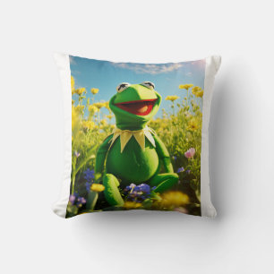 Kermit den Frosch, glücklich, leicht. Kissen