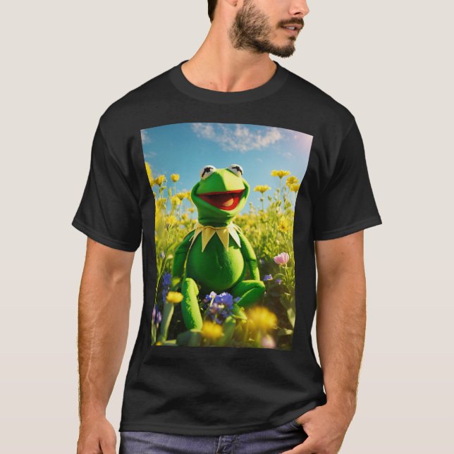Kermit den Frosch, glücklich, leicht. T-Shirt (Vorderseite)