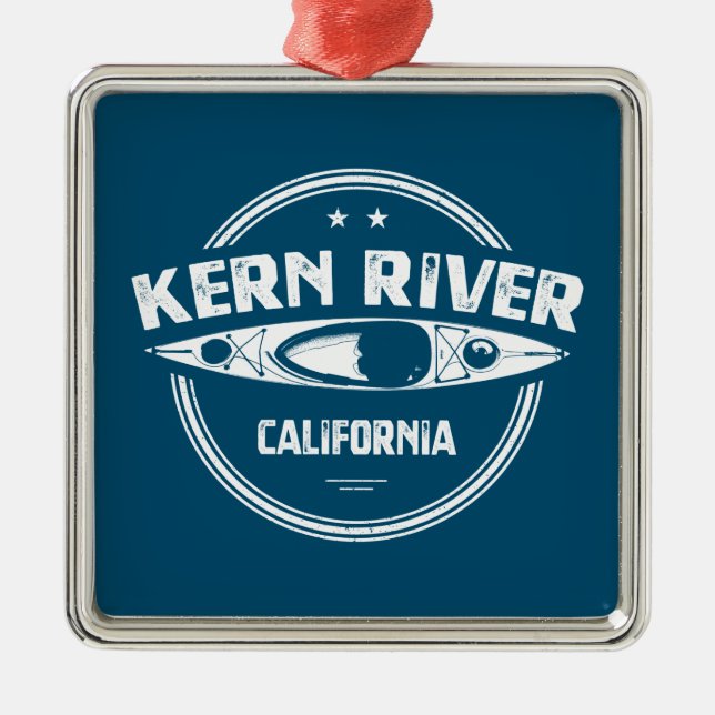 Kern River California Kayaking Ornament Aus Metall (Vorne)