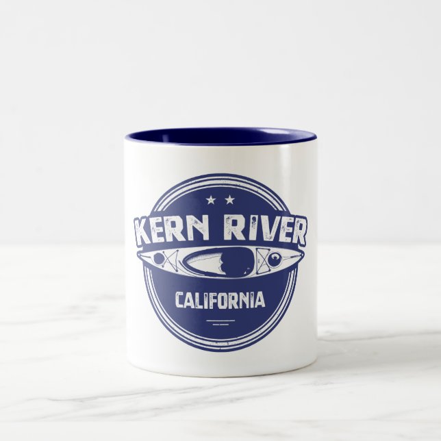 Kern River California Kayaking Zweifarbige Tasse (Mittel)