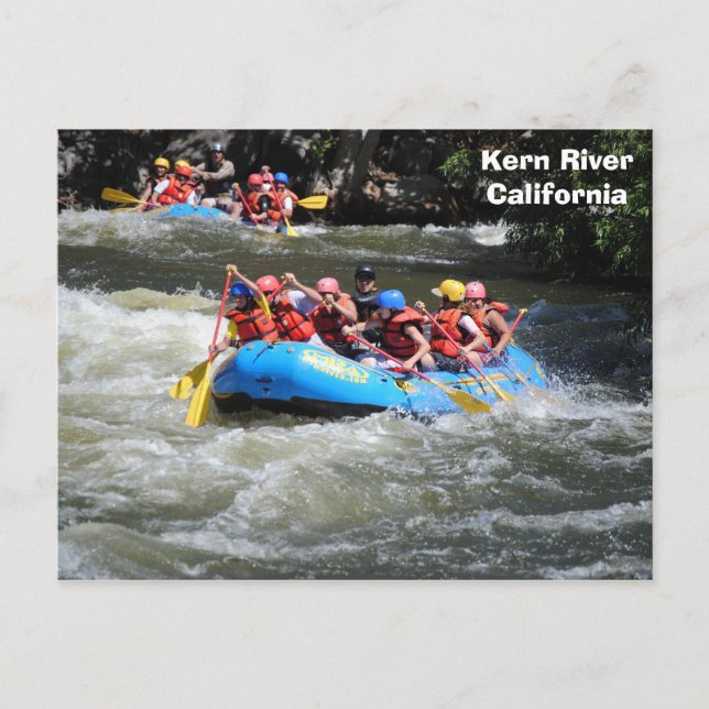 Kern River White Water Rafting Postcard! Postkarte (Vorderseite)