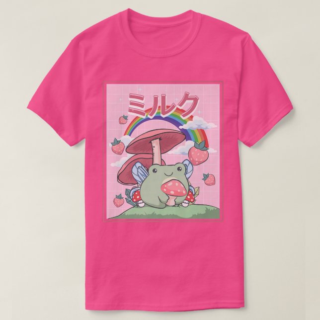 Kernästhetisch Kawaii Fairy Frosch Pilze T-Shirt (Design vorne)