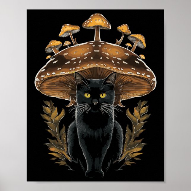 Kernästhetische Katze Pilz Poster (Vorne)