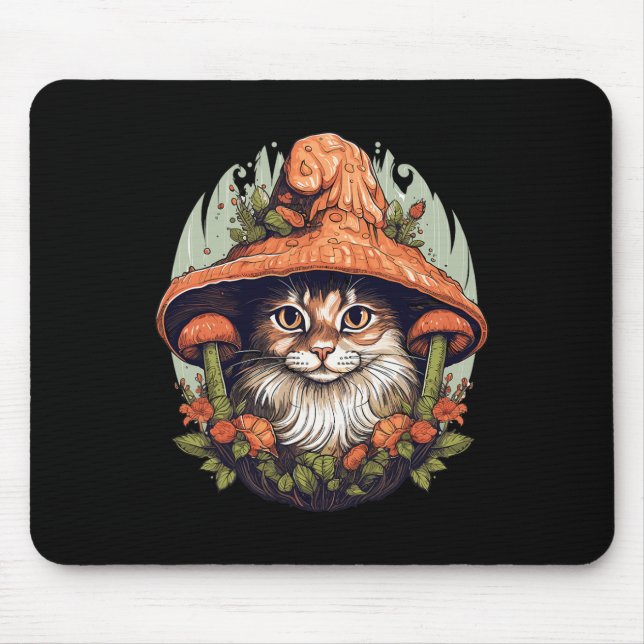 Kernästhetische Pilzkatze Pilz Mousepad (Vorne)